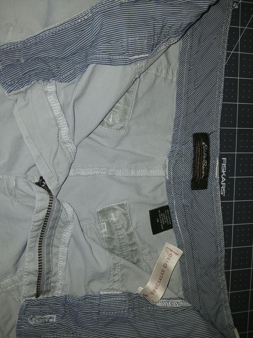 Eddie Bauer  Navy and White Pinstripe Shorts